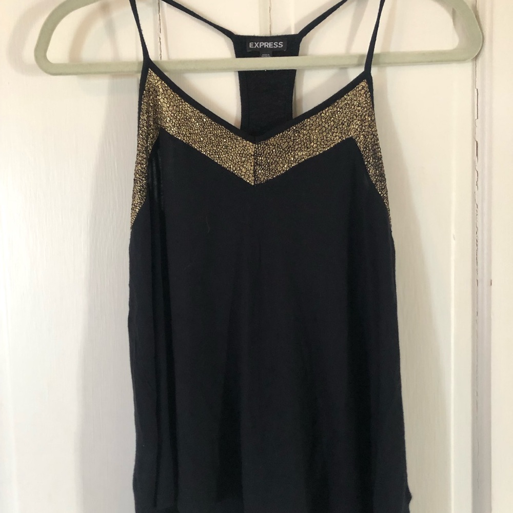 Express black with gold swing top. Size small